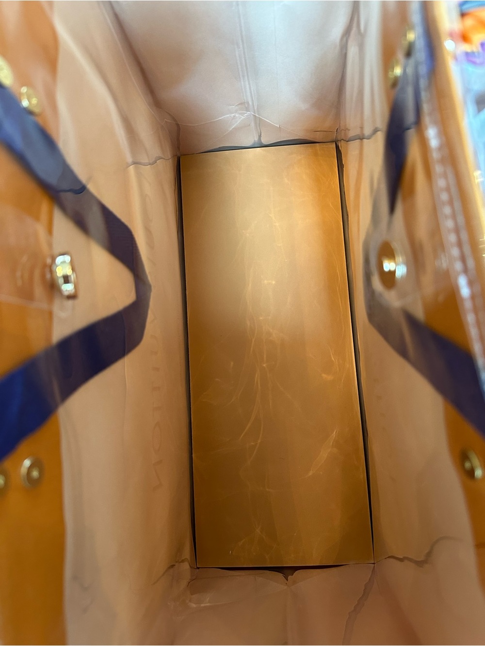 Authentic Louis Vuitton Retail Shopping Bag in A PVC with scarf wrap size Large - Picture 9 of 12
